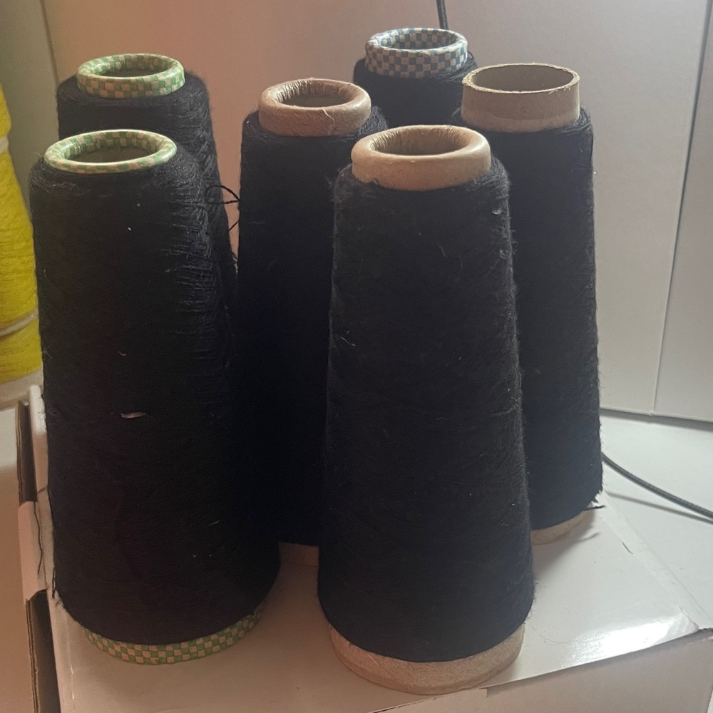 Set of 6 Black Yarn Cones